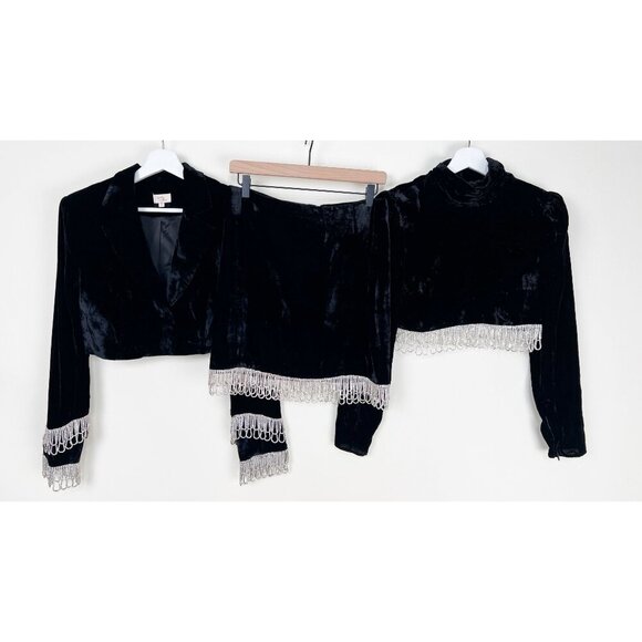 Camila Coelho Three Piece Matching Set Mini Skirt Cop Top Christmas Party NYE - Picture 7 of 16